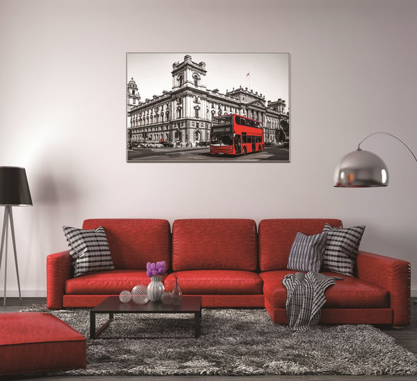Homeroots Double Decker In London Silver Framed Wall Art – Stylish Acrylic Print To Enhance Your Decor!  Acrylic 571426