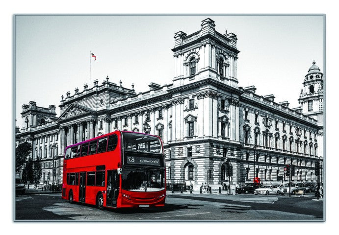 Homeroots Double Decker In London Silver Framed Wall Art – Stylish Acrylic Print To Enhance Your Decor!  Acrylic 571426