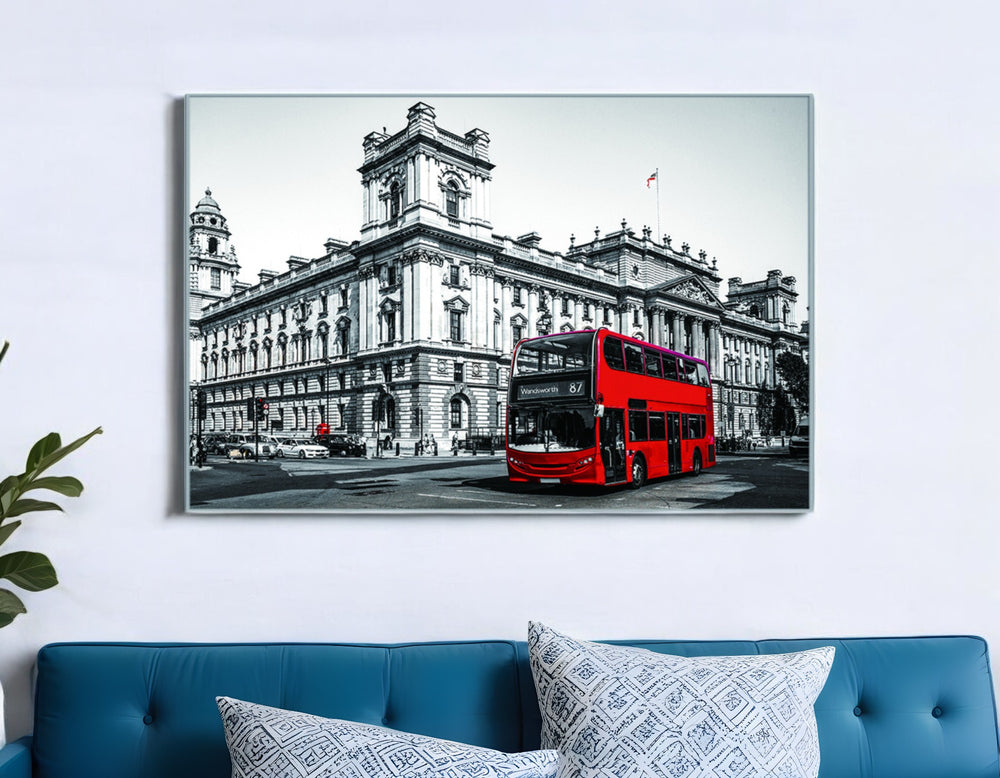 Homeroots Double Decker In London Silver Framed Wall Art – Stylish Acrylic Print To Enhance Your Decor!  Acrylic 571426