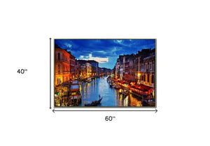 Homeroots Downtown Venice At Dusk Brass Framed Wall Art - Stylish Acrylic Decor For Stunning Home Interiors  Acrylic 571428