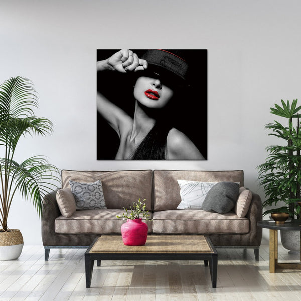 Homeroots Seductive Woman With Hat Acrylic Wall Art - Fashionable Unframed Decor To Liven Up Your Space!  Acrylic 571433
