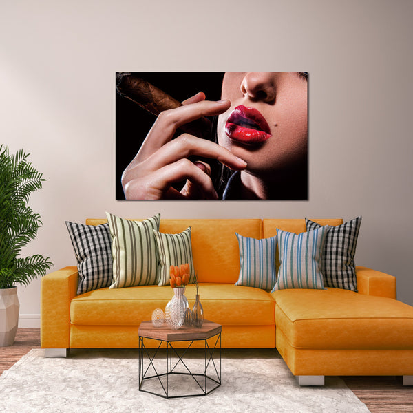 Homeroots Seductive Acrylic Wall Art Of A Woman With Cigar - Trendy Home Decor For A Stylish Focal Point  Acrylic 571440