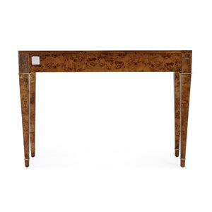 Butler Specialty Kai 2 Drawer Console Table - Mid-century Elegance With Gold Accents And Unique Burl Wood Finish Medium Brown Poplar Wood,Mappa Burl Veneer,Mdf 5714442-butler