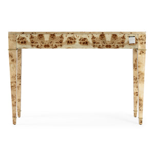 Butler Specialty Kai 2 Drawer Console Table - Mid-century Elegance With Gold Accents And Unique Burl Wood Finish Light Brown Poplar Wood,Mappa Burl Veneer,Mdf 5714443-butler