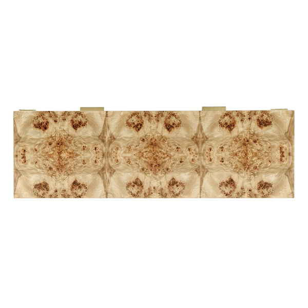 Butler Specialty Kai 2 Drawer Console Table - Mid-century Elegance With Gold Accents And Unique Burl Wood Finish Light Brown Poplar Wood,Mappa Burl Veneer,Mdf 5714443-butler