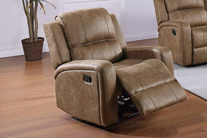 English Elm Modern Tufted 3 Piece Reclining Sofa Set in Chestnut Faux Leather for Living Rooms B011S02370