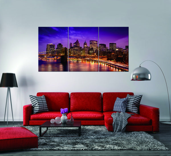 Homeroots Set Of Three New York Skyline Unframed Acrylic Wall Art – Modern Home Decor For Stylish Walls  Acrylic 571455
