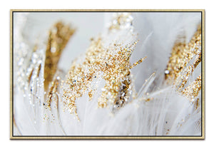 Homeroots Golden Quills Stunning Gold Framed Acrylic Wall Art - Trendy Decorative Accent For Modern Spaces  Acrylic 571459