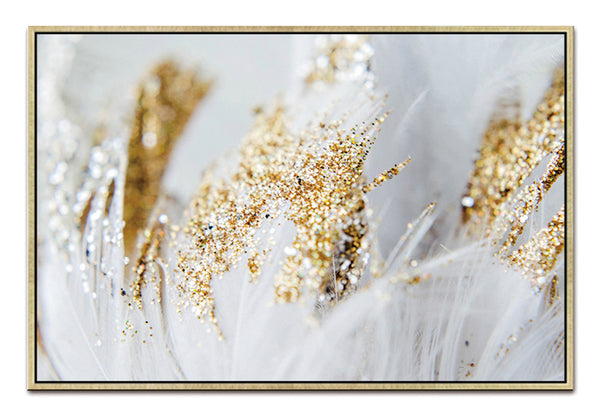 Homeroots Golden Quills Stunning Gold Framed Acrylic Wall Art - Trendy Decorative Accent For Modern Spaces  Acrylic 571459