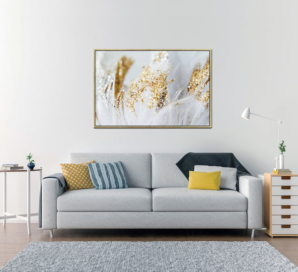 Homeroots Golden Quills Stunning Gold Framed Acrylic Wall Art - Trendy Decorative Accent For Modern Spaces  Acrylic 571459