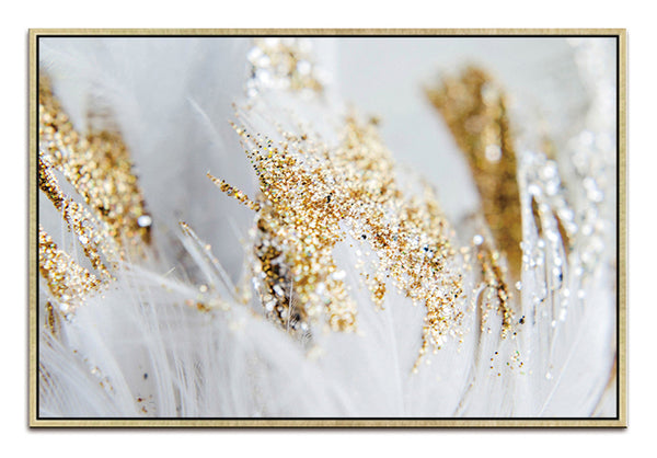 Homeroots Golden Quills Stunning Gold Framed Acrylic Wall Art - Trendy Decorative Accent For Modern Spaces  Acrylic 571459