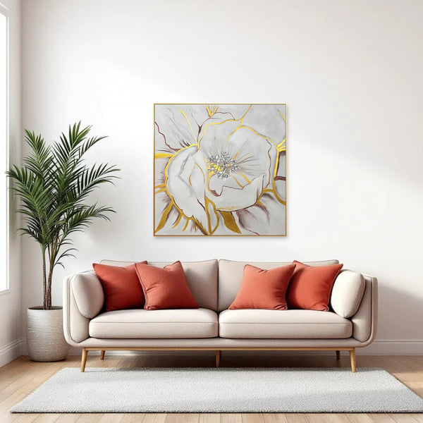 Homeroots Gilded Petal Perspective Gold Framed Oil Painting - Stunning Wall Art To Elevate Your Space Decor  Canvas 571465