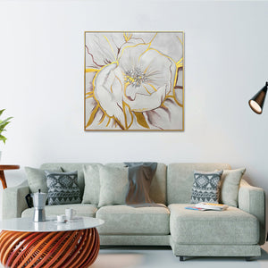 Homeroots Gilded Petal Perspective Gold Framed Oil Painting - Stunning Wall Art To Elevate Your Space Decor  Canvas 571465