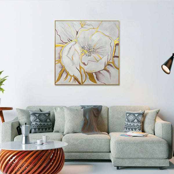 Homeroots Gilded Petal Perspective Gold Framed Oil Painting - Stunning Wall Art To Elevate Your Space Decor  Canvas 571465