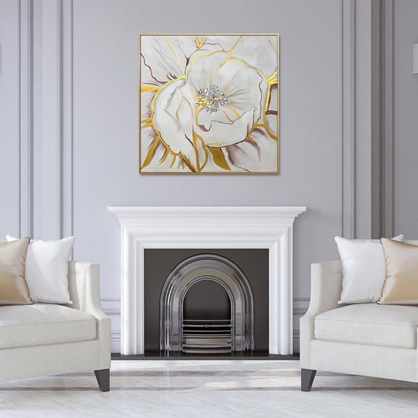 Homeroots Gilded Petal Perspective Gold Framed Oil Painting - Stunning Wall Art To Elevate Your Space Decor  Canvas 571465