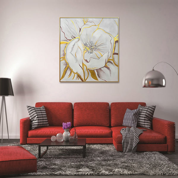 Homeroots Gilded Petal Perspective Gold Framed Oil Painting - Stunning Wall Art To Elevate Your Space Decor  Canvas 571465