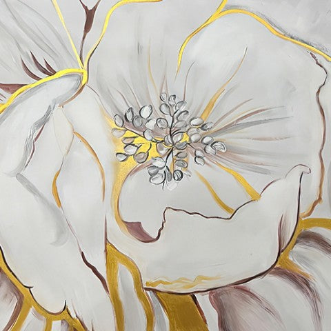 Homeroots Gilded Petal Perspective Gold Framed Oil Painting - Stunning Wall Art To Elevate Your Space Decor  Canvas 571465