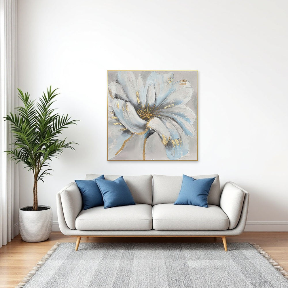 Homeroots Unveiled Gilded Oversized Floral Gold Framed Oil Painting - Stunning Wall Art For Stylish Spaces  Canvas 571467