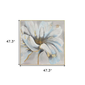 Homeroots Unveiled Gilded Oversized Floral Gold Framed Oil Painting - Stunning Wall Art For Stylish Spaces  Canvas 571467