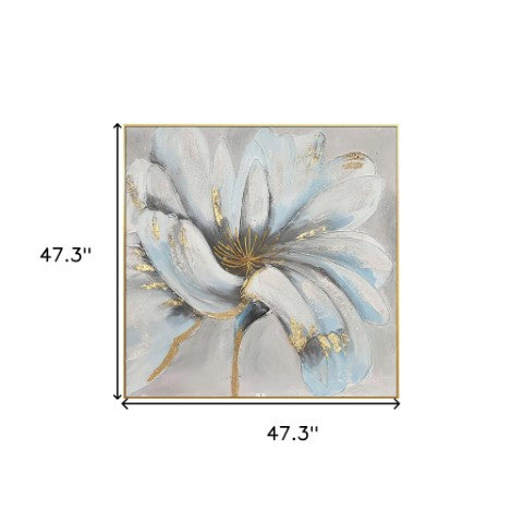 Homeroots Unveiled Gilded Oversized Floral Gold Framed Oil Painting - Stunning Wall Art For Stylish Spaces  Canvas 571467