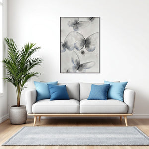 Homeroots Ethereal Butterfly Art - Stunning Black Framed Oil Painting For Unique Wall Decor Inspiration  Canvas 571471