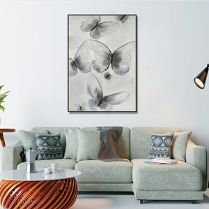Homeroots Ethereal Butterfly Art - Stunning Black Framed Oil Painting For Unique Wall Decor Inspiration  Canvas 571471