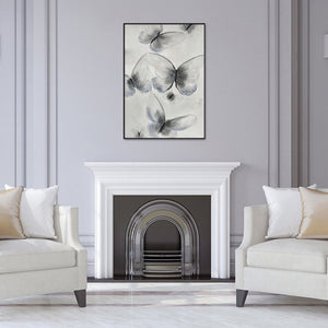 Homeroots Ethereal Butterfly Art - Stunning Black Framed Oil Painting For Unique Wall Decor Inspiration  Canvas 571471