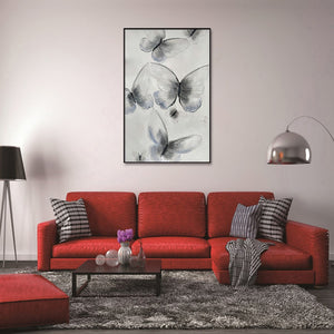 Homeroots Ethereal Butterfly Art - Stunning Black Framed Oil Painting For Unique Wall Decor Inspiration  Canvas 571471