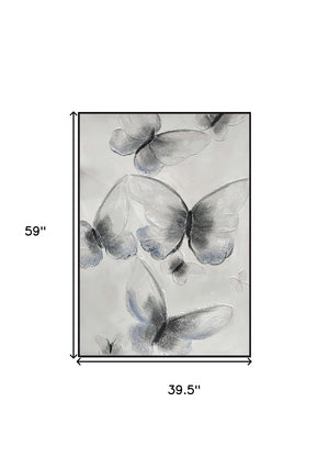 Homeroots Ethereal Butterfly Art - Stunning Black Framed Oil Painting For Unique Wall Decor Inspiration  Canvas 571471