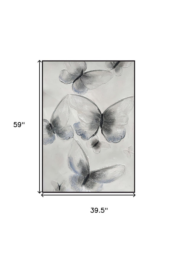 Homeroots Ethereal Butterfly Art - Stunning Black Framed Oil Painting For Unique Wall Decor Inspiration  Canvas 571471