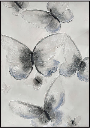 Homeroots Ethereal Butterfly Art - Stunning Black Framed Oil Painting For Unique Wall Decor Inspiration  Canvas 571472