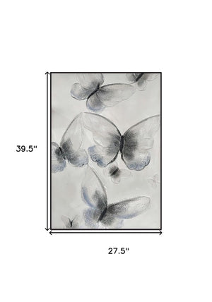 Homeroots Ethereal Butterfly Art - Stunning Black Framed Oil Painting For Unique Wall Decor Inspiration  Canvas 571472