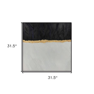 Homeroots Black Modern Abstract Oil Painting In Black Frame - Stunning Wall Art For Trendy Home Decor  Canvas 571476