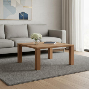 HomeRoots 32" Natural Aluminum Square Coffee Table - Modern Design, Versatile Accent for Any Room Decor 571479