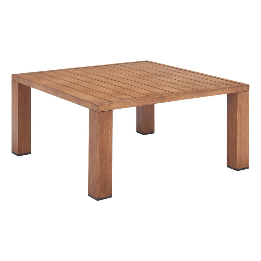 HomeRoots 32" Natural Aluminum Square Coffee Table - Modern Design, Versatile Accent for Any Room Decor 571479