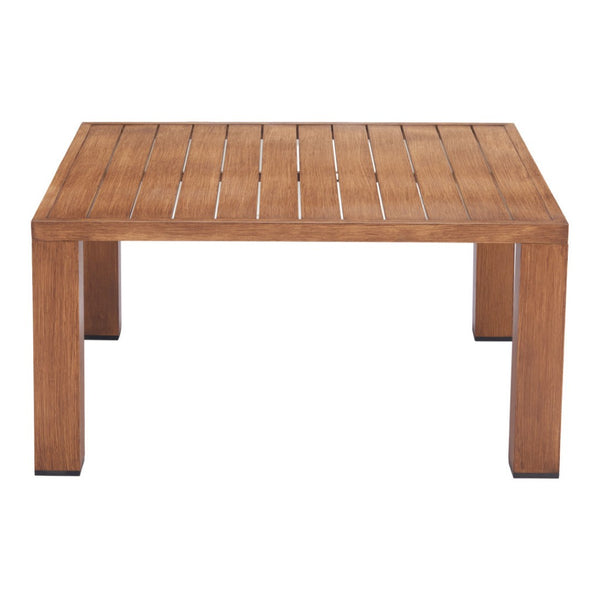 HomeRoots 32" Natural Aluminum Square Coffee Table - Modern Design, Versatile Accent for Any Room Decor 571479