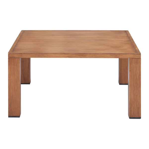 HomeRoots 32" Natural Aluminum Square Coffee Table - Modern Design, Versatile Accent for Any Room Decor 571479