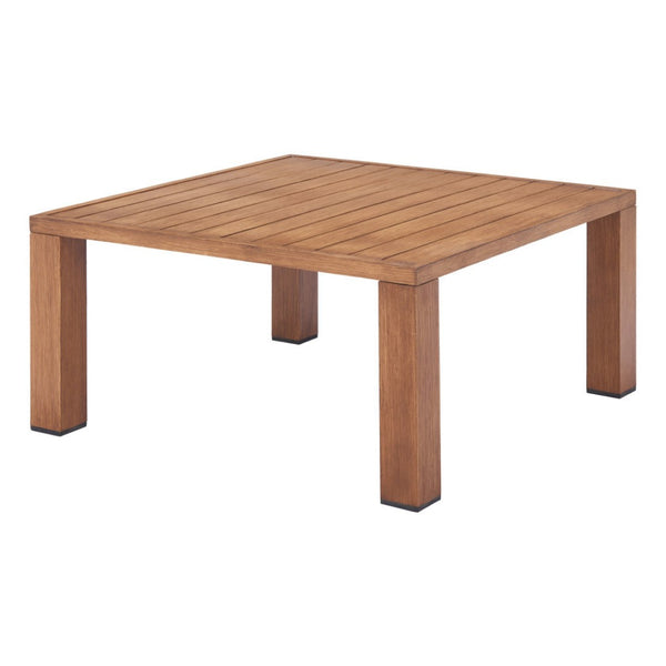HomeRoots 32" Natural Aluminum Square Coffee Table - Modern Design, Versatile Accent for Any Room Decor 571479