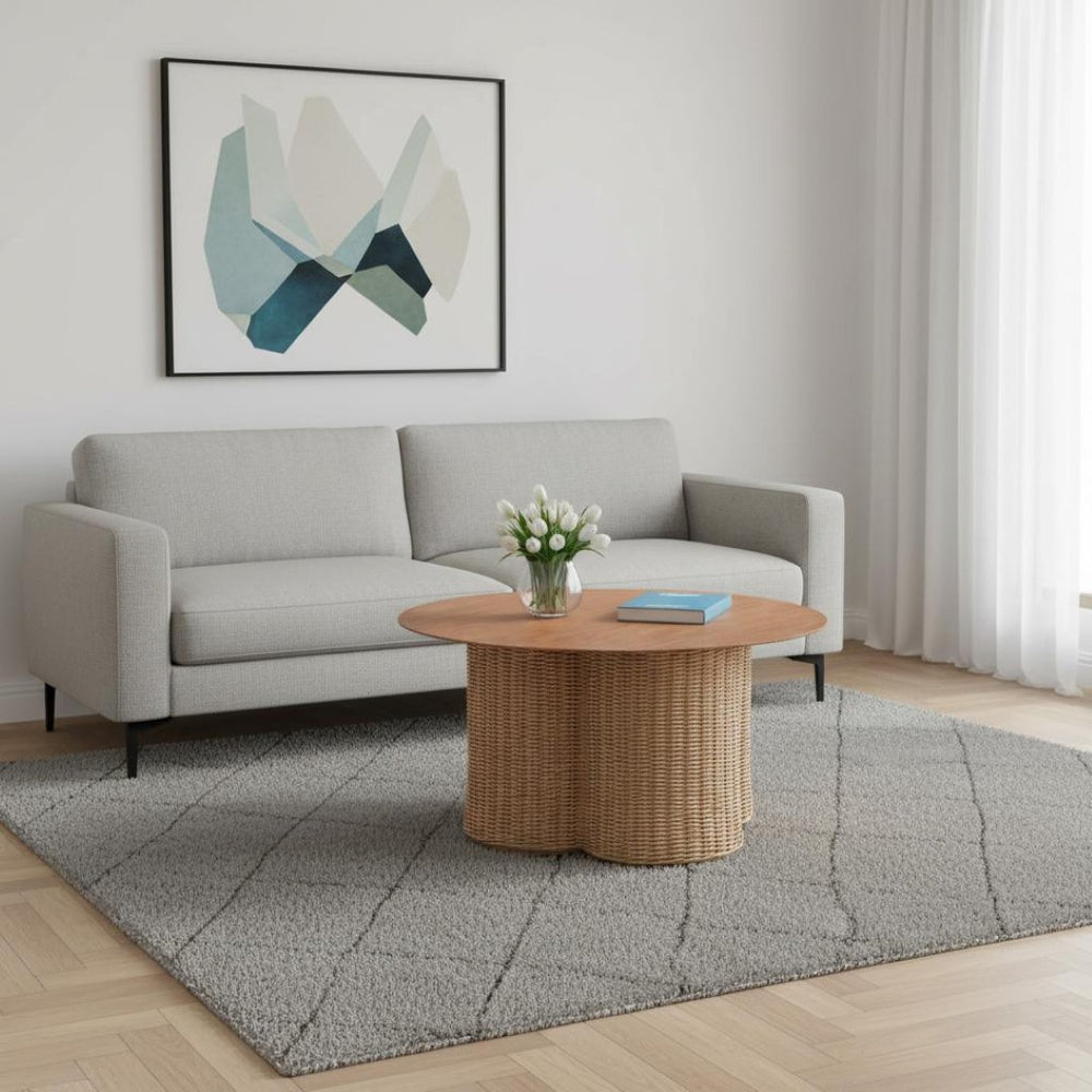 HomeRoots 32" Natural Aluminum Round Coffee Table - Modern Design, Lightweight & Versatile for Any Space 571480