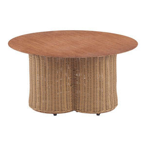 HomeRoots 32" Natural Aluminum Round Coffee Table - Modern Design, Lightweight & Versatile for Any Space 571480