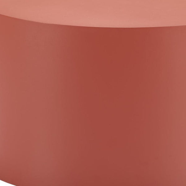 HomeRoots 29" Terra Cotta Rounded Aluminum Coffee Table - Stylish, Lightweight, Durable for Indoor & Outdoor Use 571482