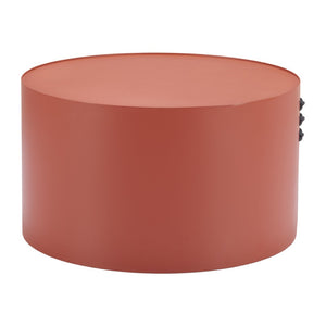HomeRoots 29" Terra Cotta Rounded Aluminum Coffee Table - Stylish, Lightweight, Durable for Indoor & Outdoor Use 571482