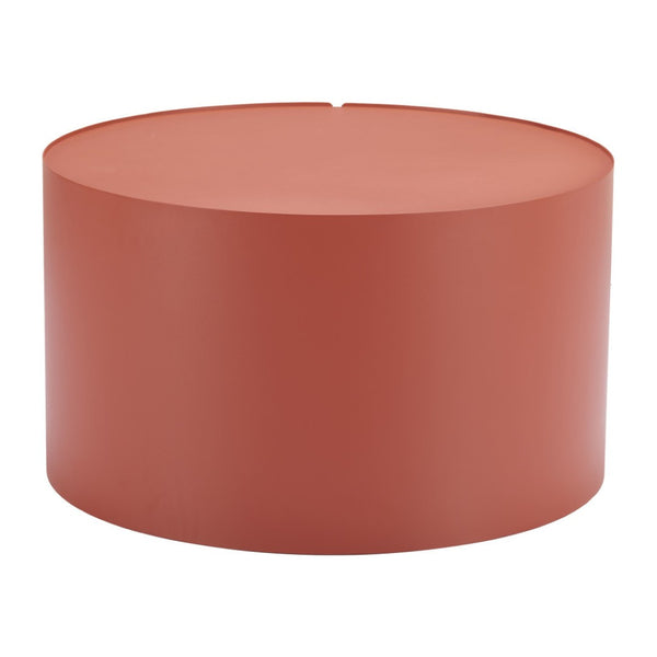 HomeRoots 29" Terra Cotta Rounded Aluminum Coffee Table - Stylish, Lightweight, Durable for Indoor & Outdoor Use 571482
