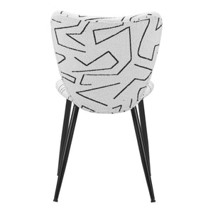 Homeroots Set Of Two Stylish White And Black Faux Shearling Dining Chairs For Comfort And Versatility   571485