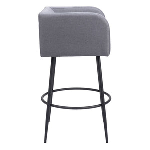 HomeRoots Set of Two Stylish 31" Gray and Black Bar Height Chairs for Modern Kitchen and Home Bar Decor 571487