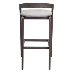 HomeRoots Set of Two Modern Gray and Espresso Low Back Bar Chairs for Stylish Kitchens and Home Bars 571490