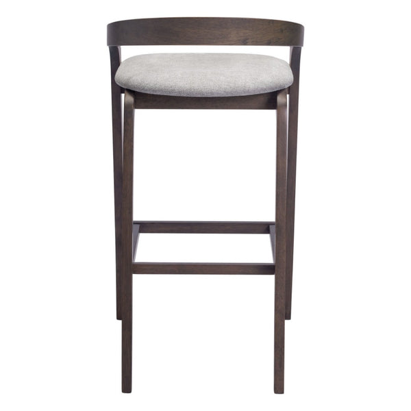 HomeRoots Set of Two Modern Gray and Espresso Low Back Bar Chairs for Stylish Kitchens and Home Bars 571490