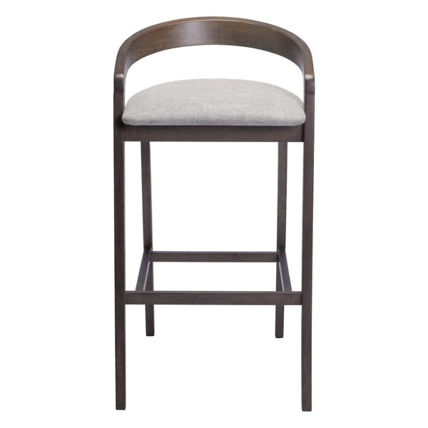 HomeRoots Set of Two Modern Gray and Espresso Low Back Bar Chairs for Stylish Kitchens and Home Bars 571490