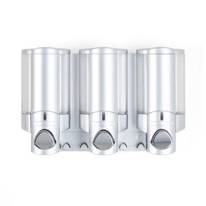 Homeroots Gray Heavy Duty Plastic Three Chamber Wall Mount Soap Dispenser For A Stylish, Clutter-free Bathroom  Plastic 571491