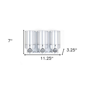 Homeroots Gray Heavy Duty Plastic Three Chamber Wall Mount Soap Dispenser For A Stylish, Clutter-free Bathroom  Plastic 571491